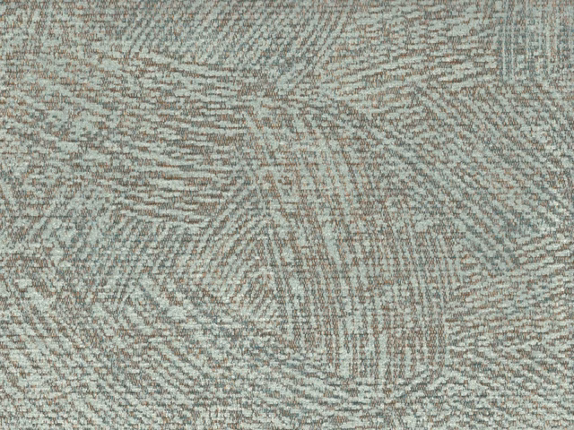 Muted sage-grey chenille with taupe threads and an irregular linear weave