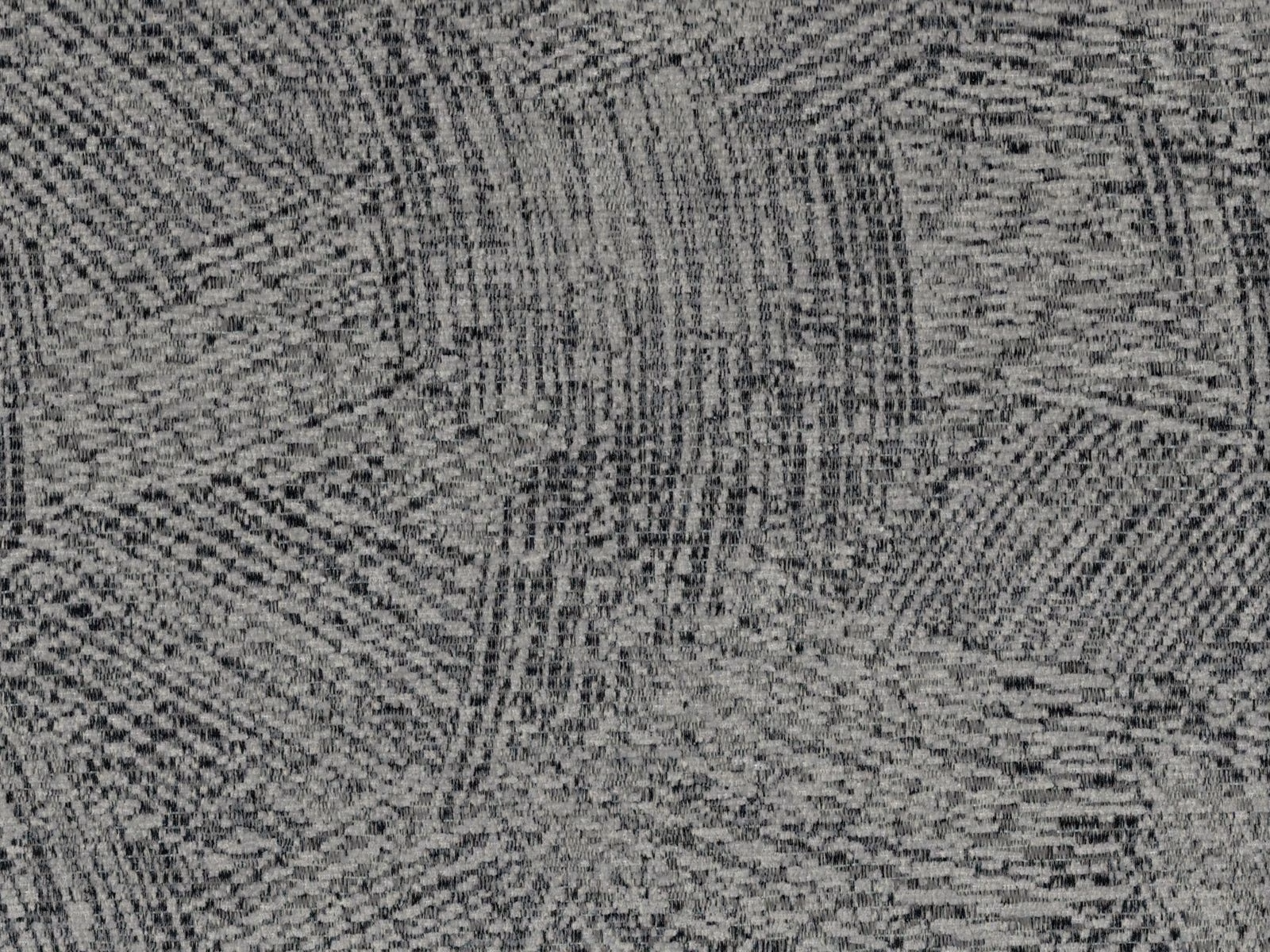 Charcoal grey chenille with sweeping broken bands and a mottled tactile weave