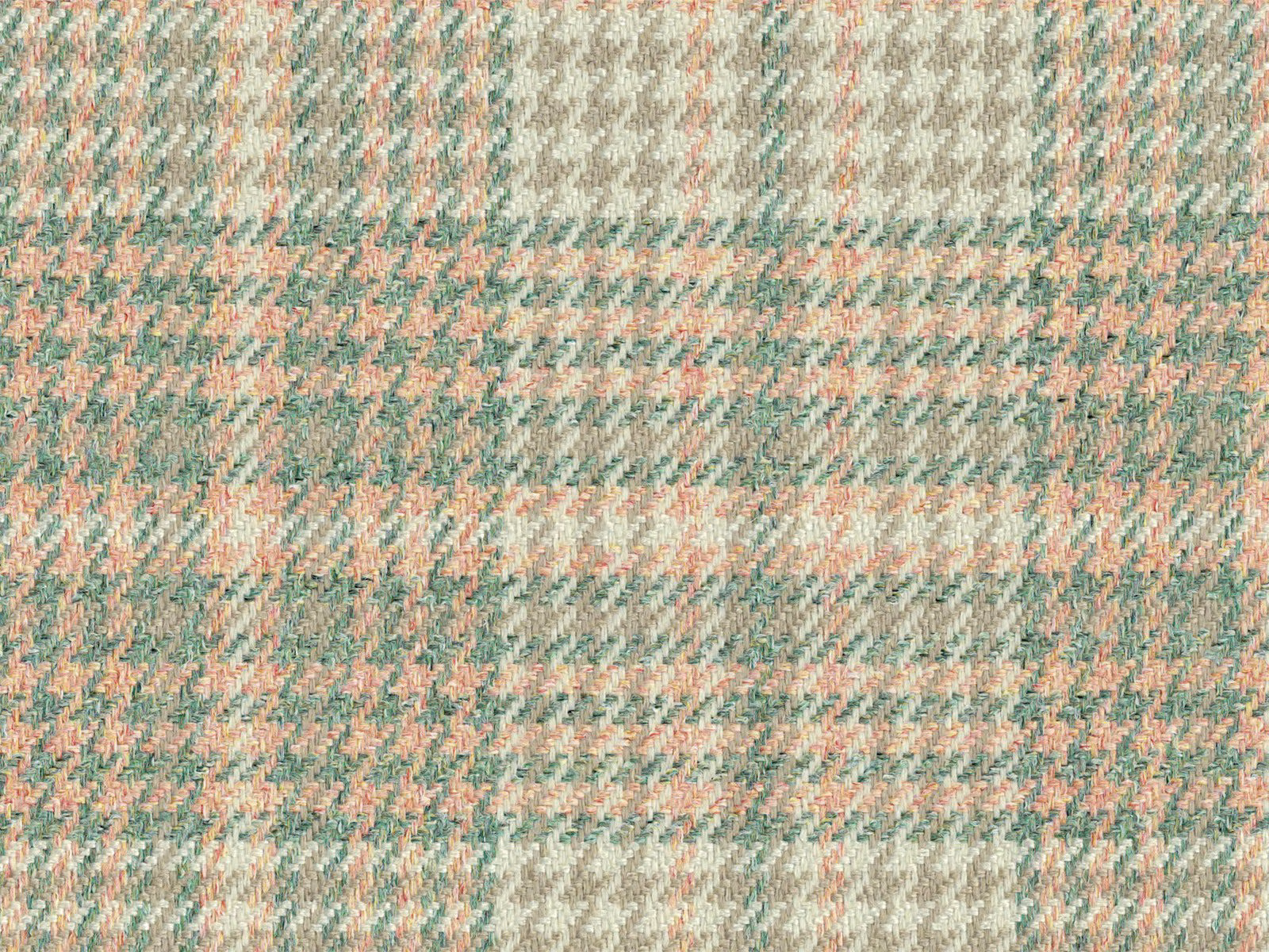 Close-up of sage, blush and cream irregular flat weave with broken bands
