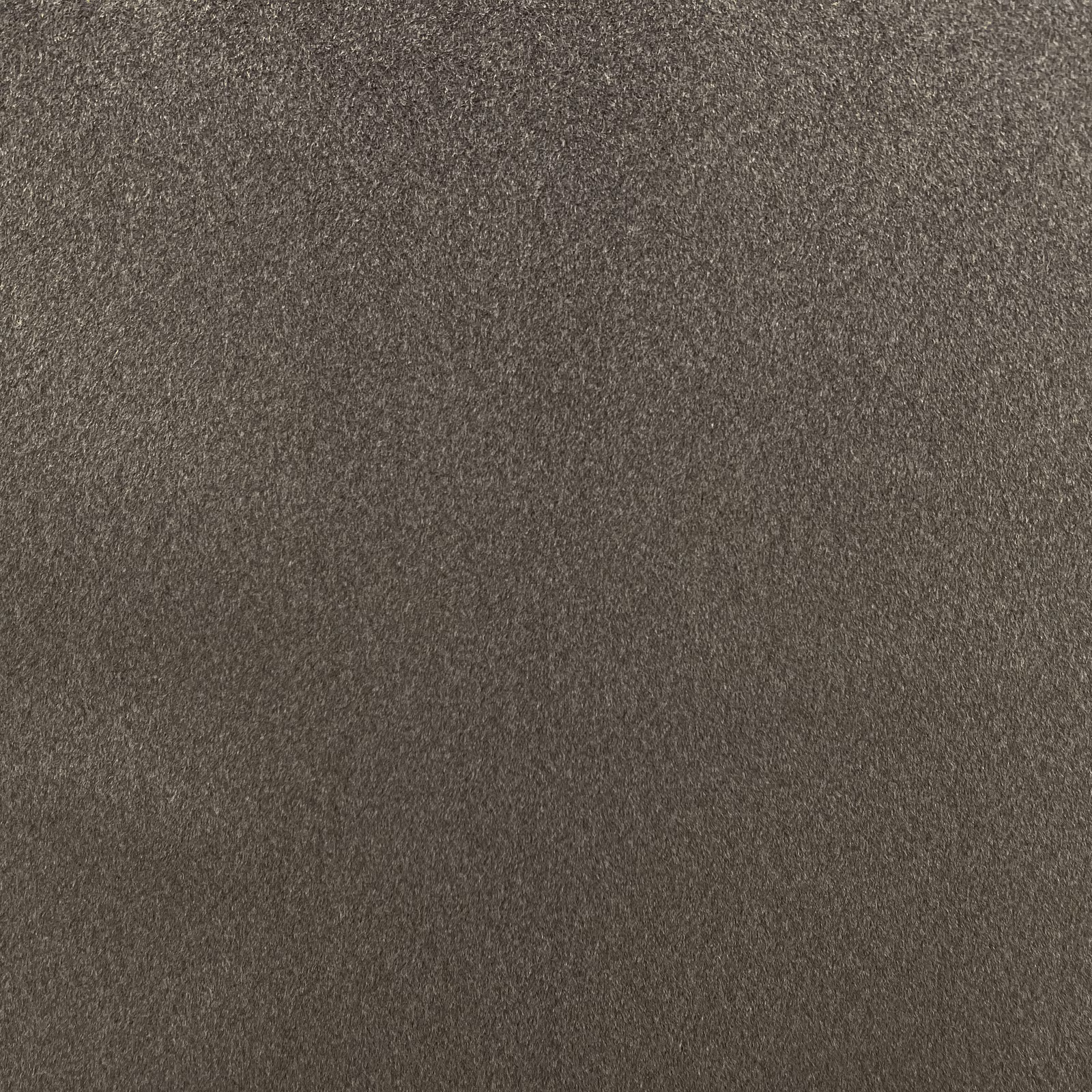 Close-up of smoky taupe brown chenille with a soft mottled woven texture