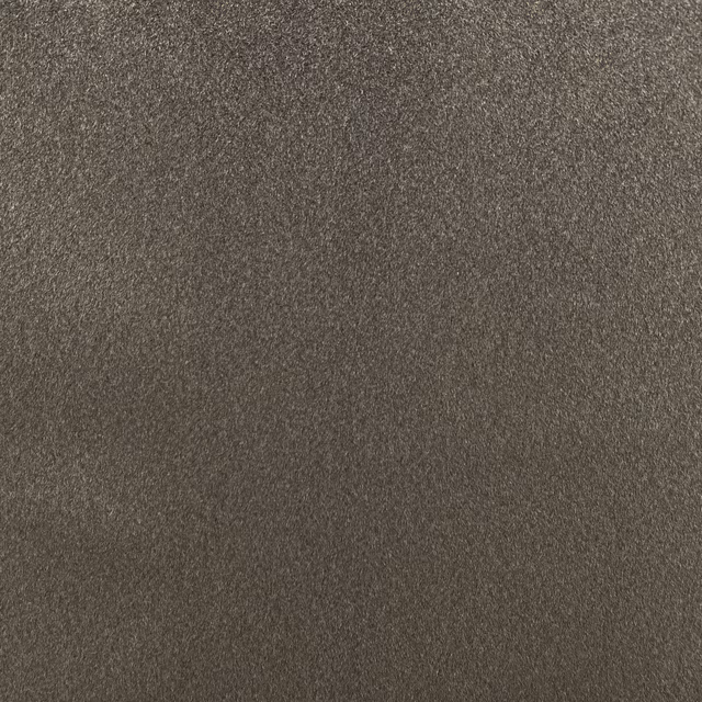 Close-up of smoky taupe brown chenille with a soft mottled woven texture