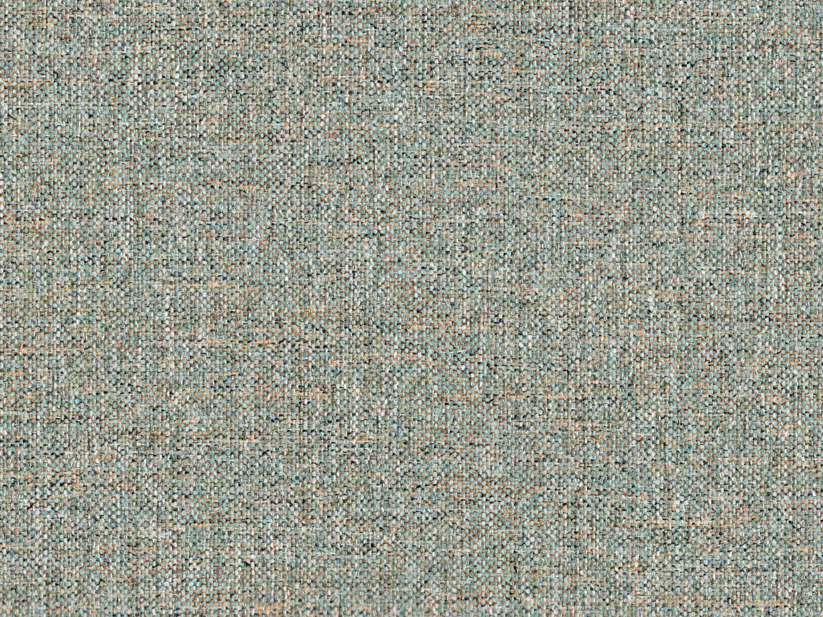 Close-up of sage and aqua chenille with cream and taupe flecked weave