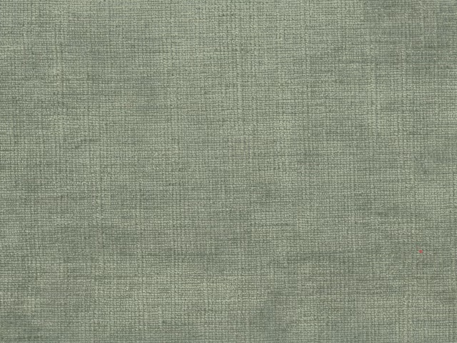 Muted sage-green chenille with a fine grey crosshatched woven texture