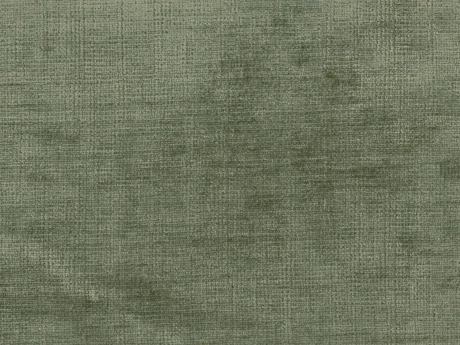 Muted sage-green chenille with subtle crosshatched texture and softly mottled tonal depth