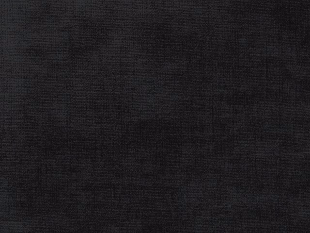 Deep charcoal-black chenille swatch with subtle mottled woven texture and fine striations