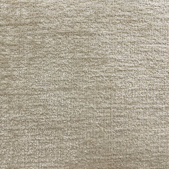 Pale greige-taupe chenille with mottled horizontal slub texture and soft sheen