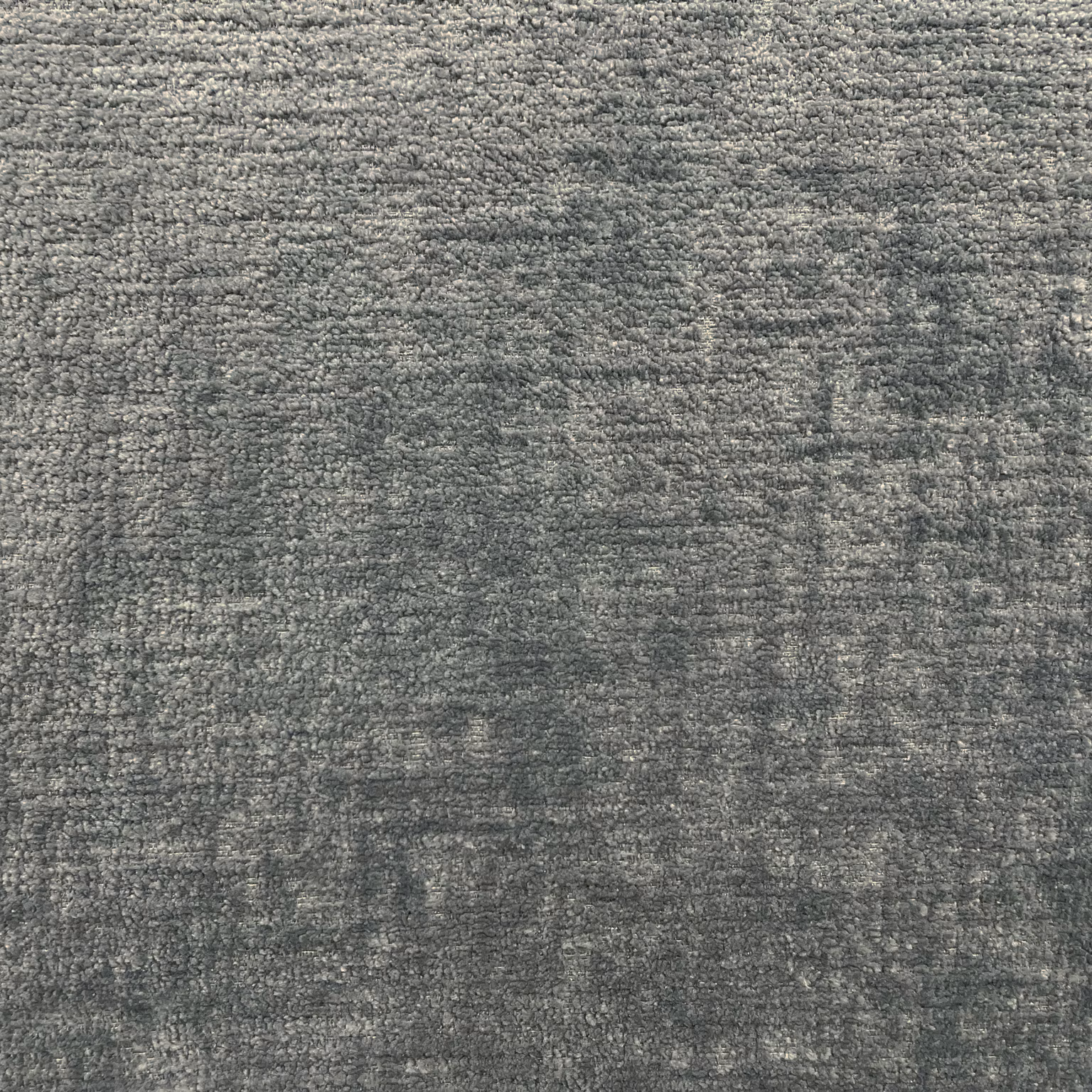 Slate grey chenille with softly mottled horizontal texture and subtle vertical shading