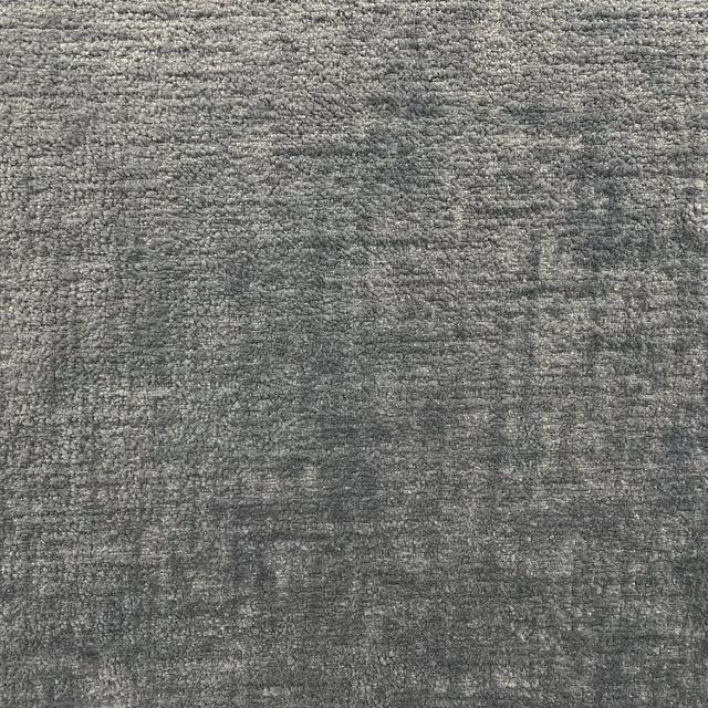 Slate grey chenille with softly mottled horizontal texture and subtle vertical shading