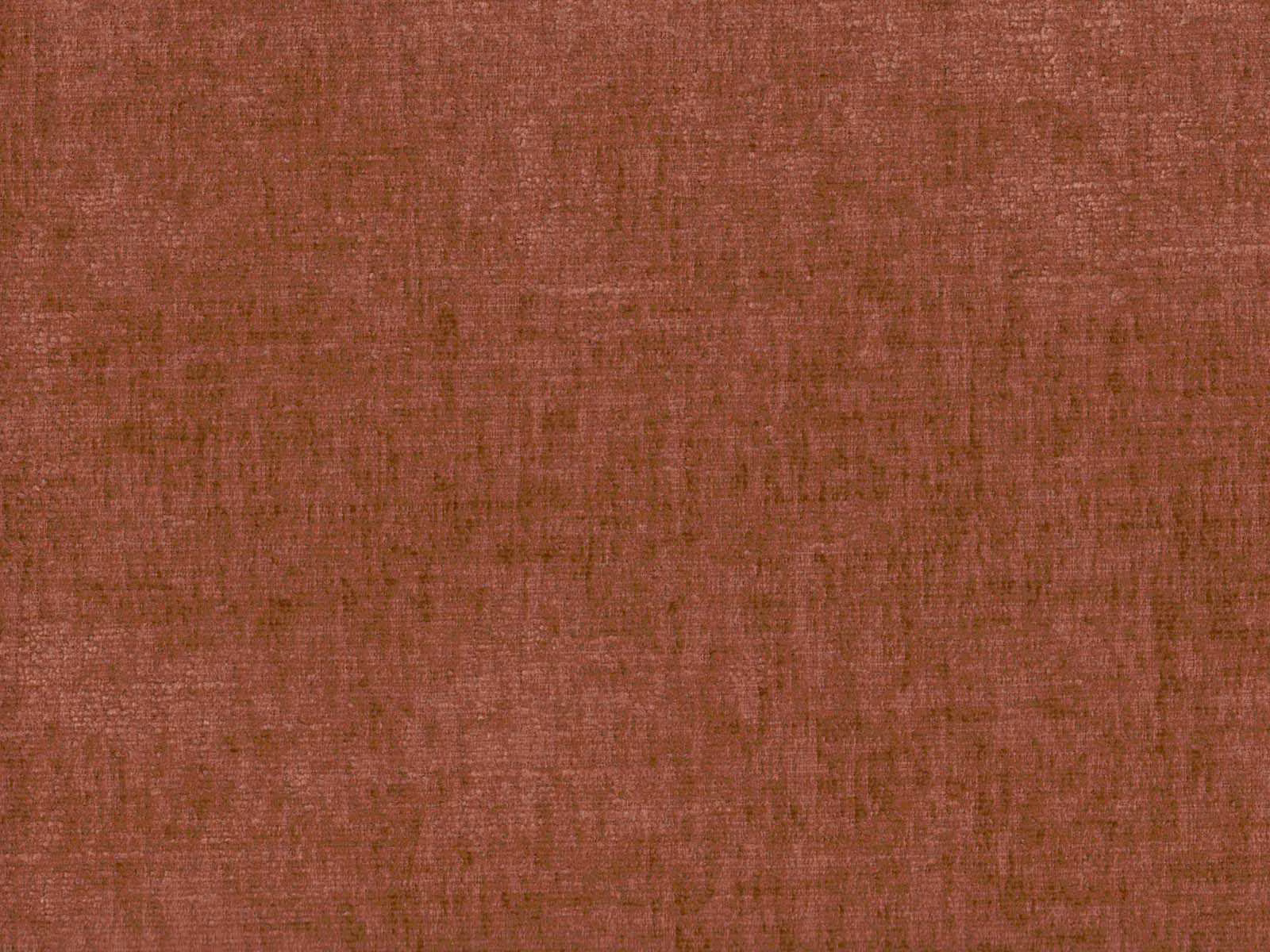 Close-up of muted rust chenille with softly irregular woven texture