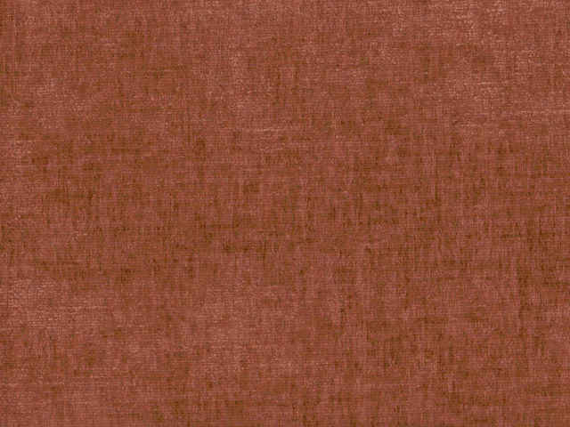 Close-up of muted rust chenille with softly irregular woven texture