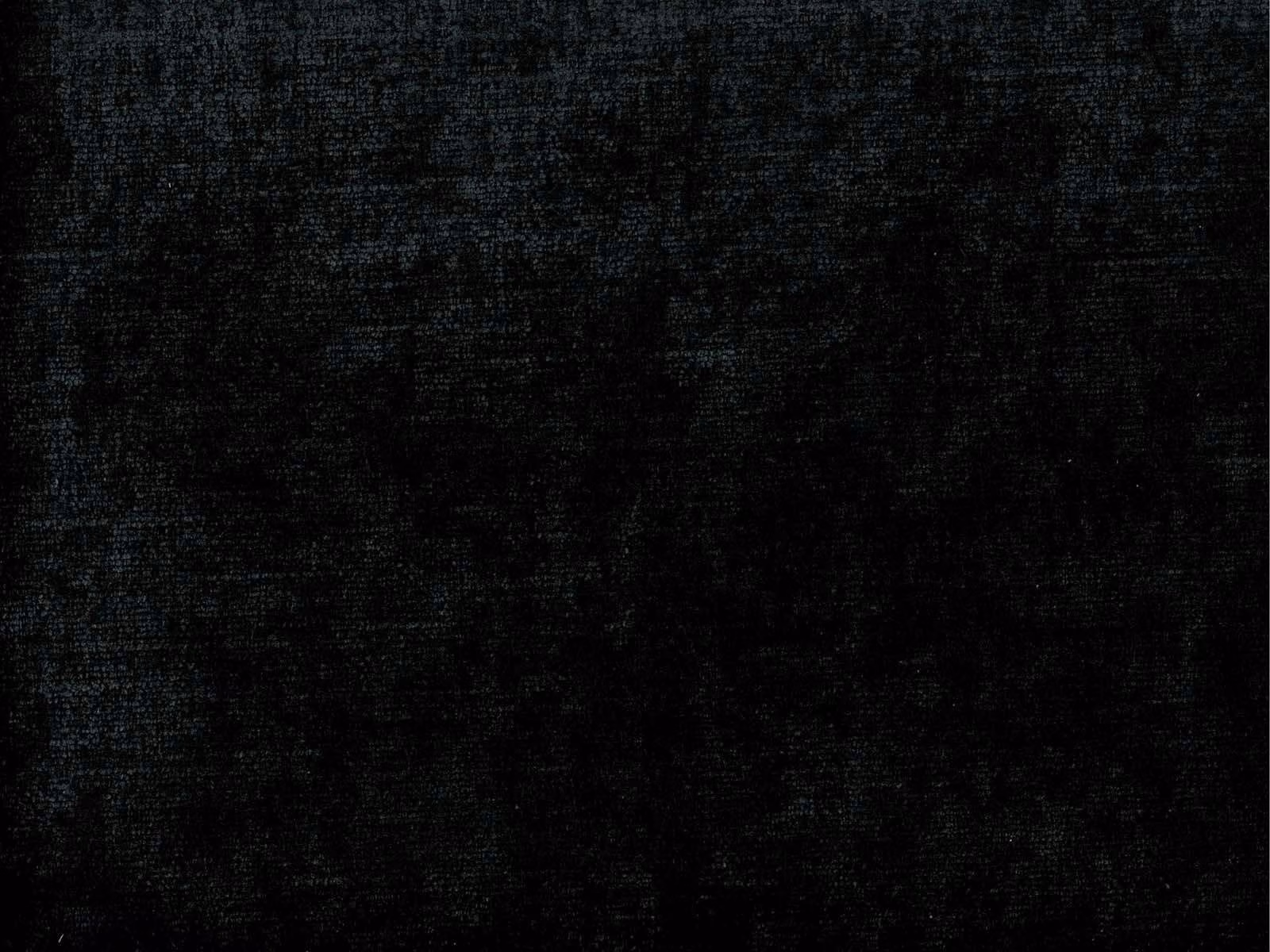 Near-black chenille swatch with faint charcoal bands and softly mottled woven texture