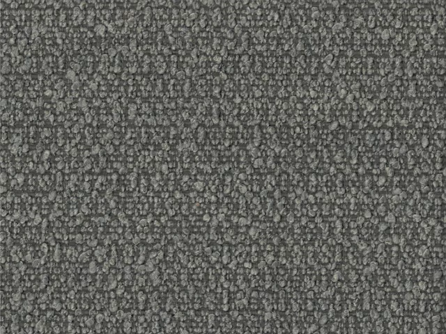 Deep charcoal-grey bouclé with dense irregular loops and subtle vertical texture