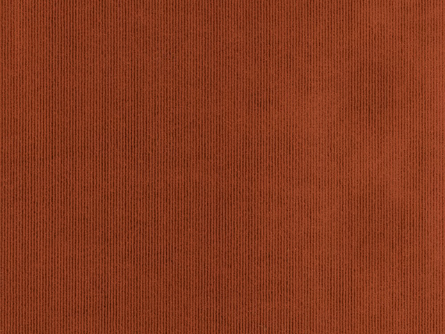 Deep rust terracotta velvet with fine vertical ribbing and softly varied pile
