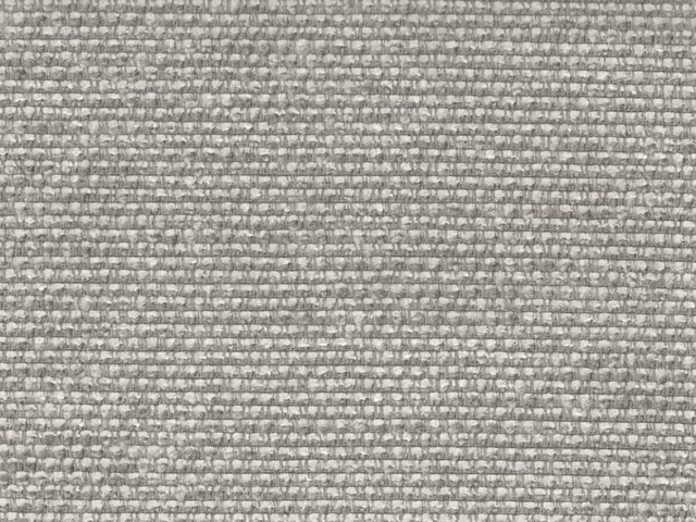 Close-up of mid-grey chenille with nubby horizontal ribbed weave and charcoal flecks