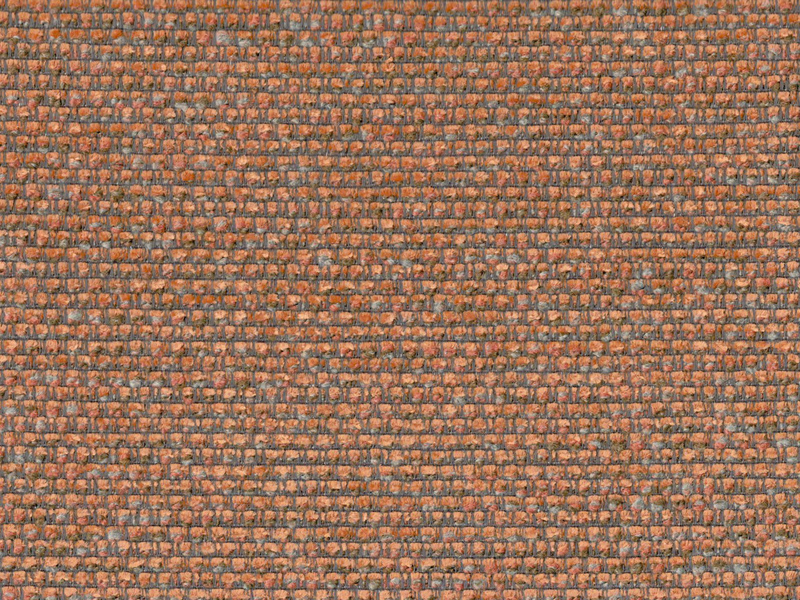 Burnt terracotta chenille with taupe-grey flecks and a close nubby woven texture