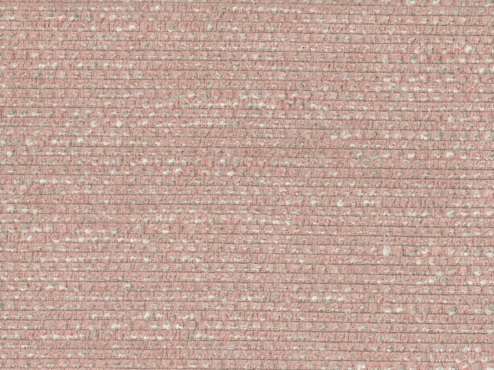 Muted dusty rose chenille with fine horizontal ribs and pale flecked texture