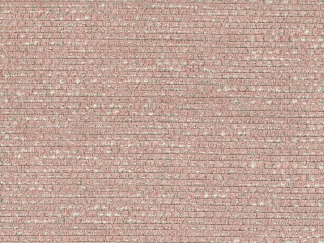 Muted dusty rose chenille with fine horizontal ribs and pale flecked texture