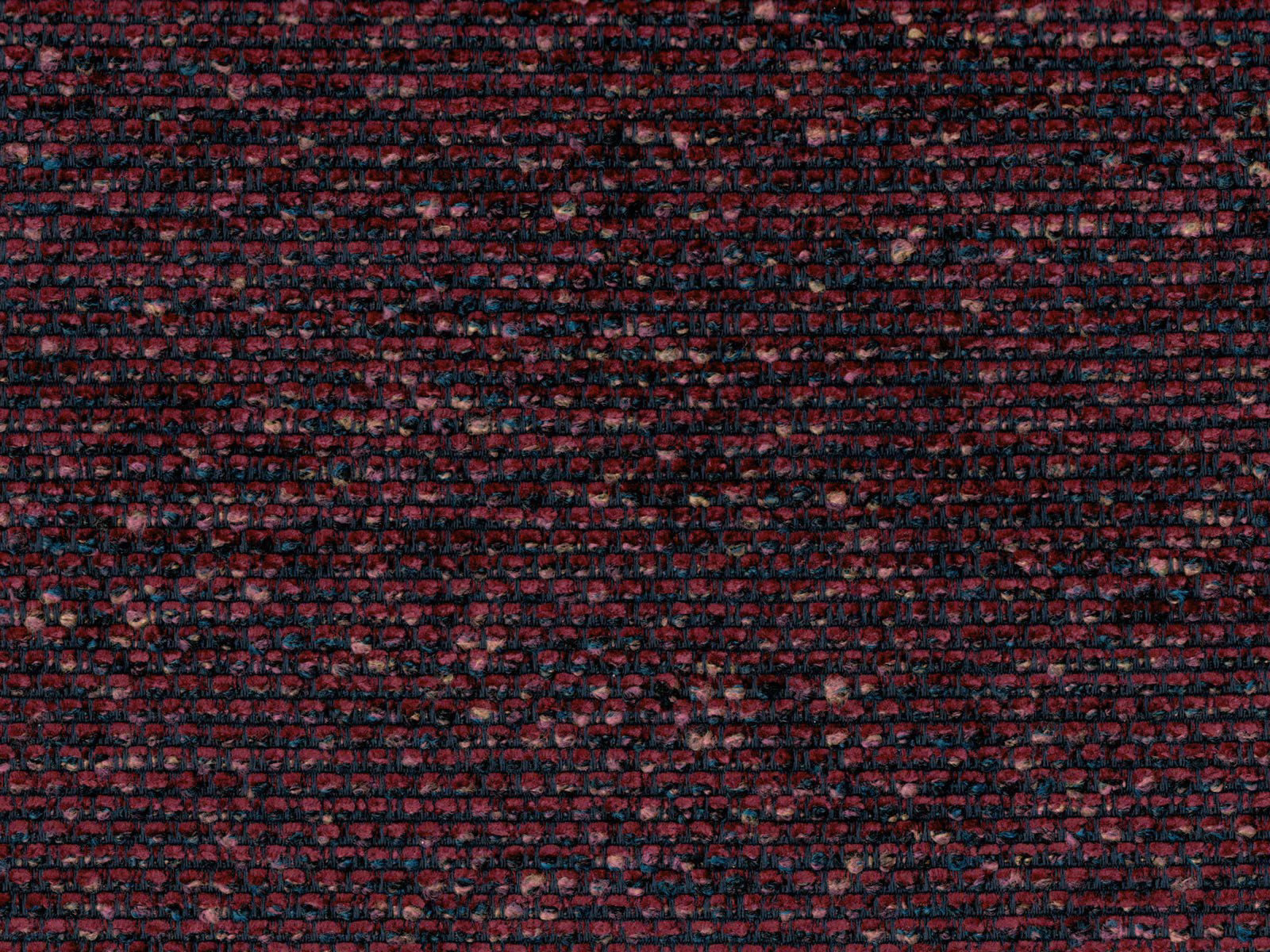 Deep burgundy chenille with charcoal flecks in a dense horizontal textured weave