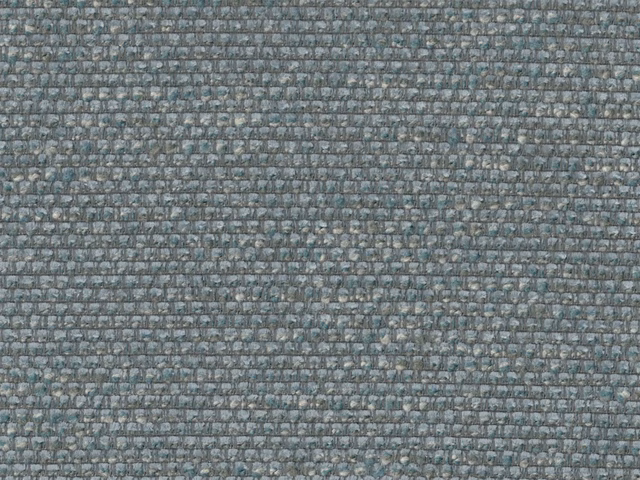 Blue-grey chenille with a close nubby horizontal woven texture and muted teal flecks