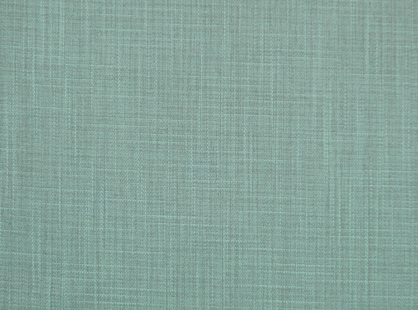 Muted seafoam teal faux-linen fabric with fine crosshatched woven texture