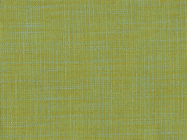 Yellow-green olive faux-linen weave with fine pale blue-grey crosshatch texture