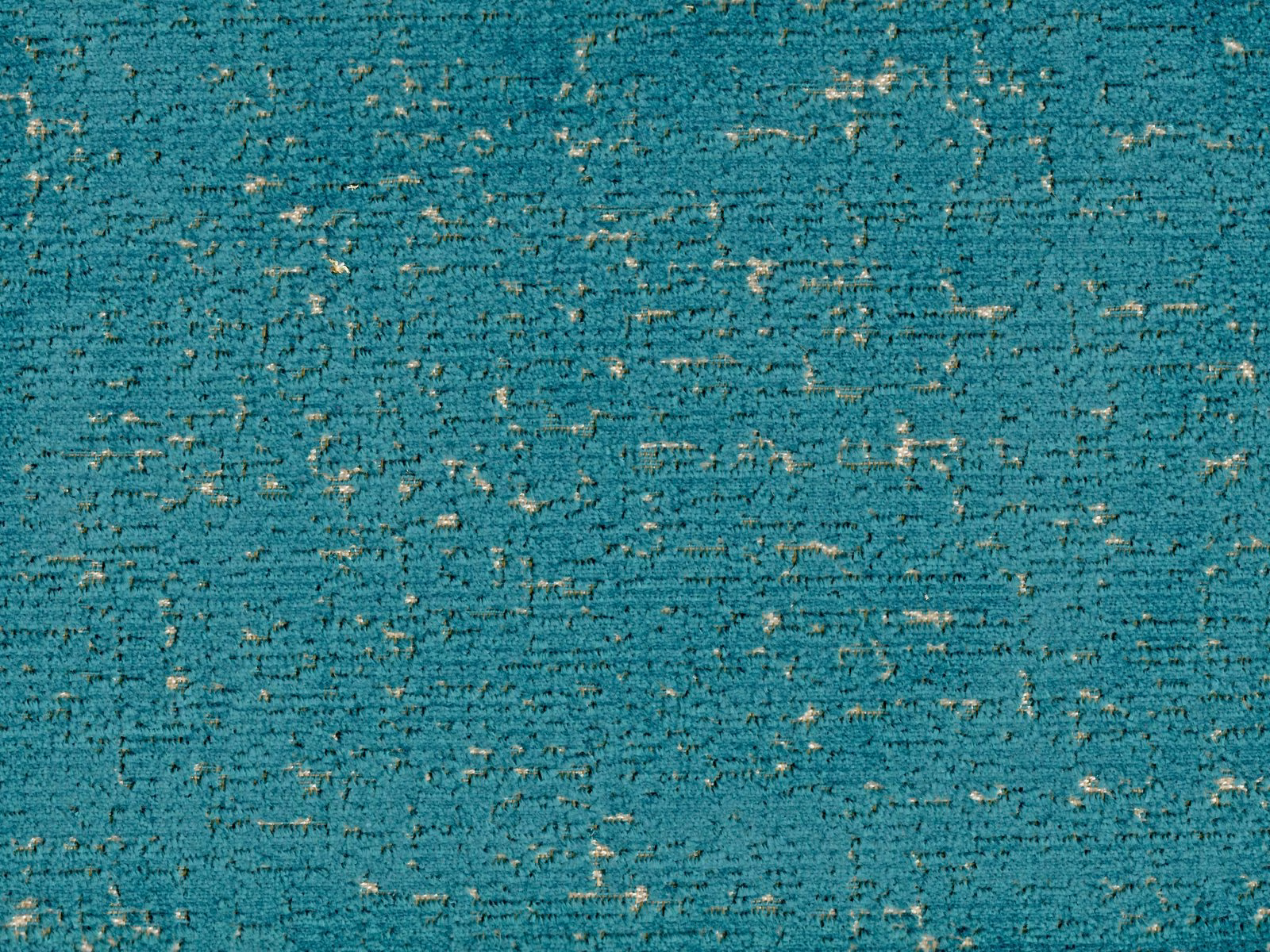 Deep turquoise teal velvet with horizontal slubs and scattered pale gold flecks