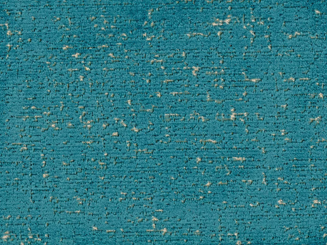 Deep turquoise teal velvet with horizontal slubs and scattered pale gold flecks