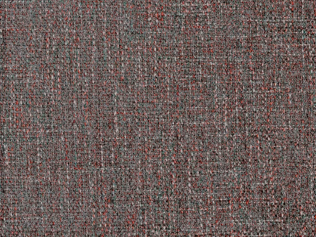 Charcoal-grey chenille with fine muted red flecks in a dense woven texture