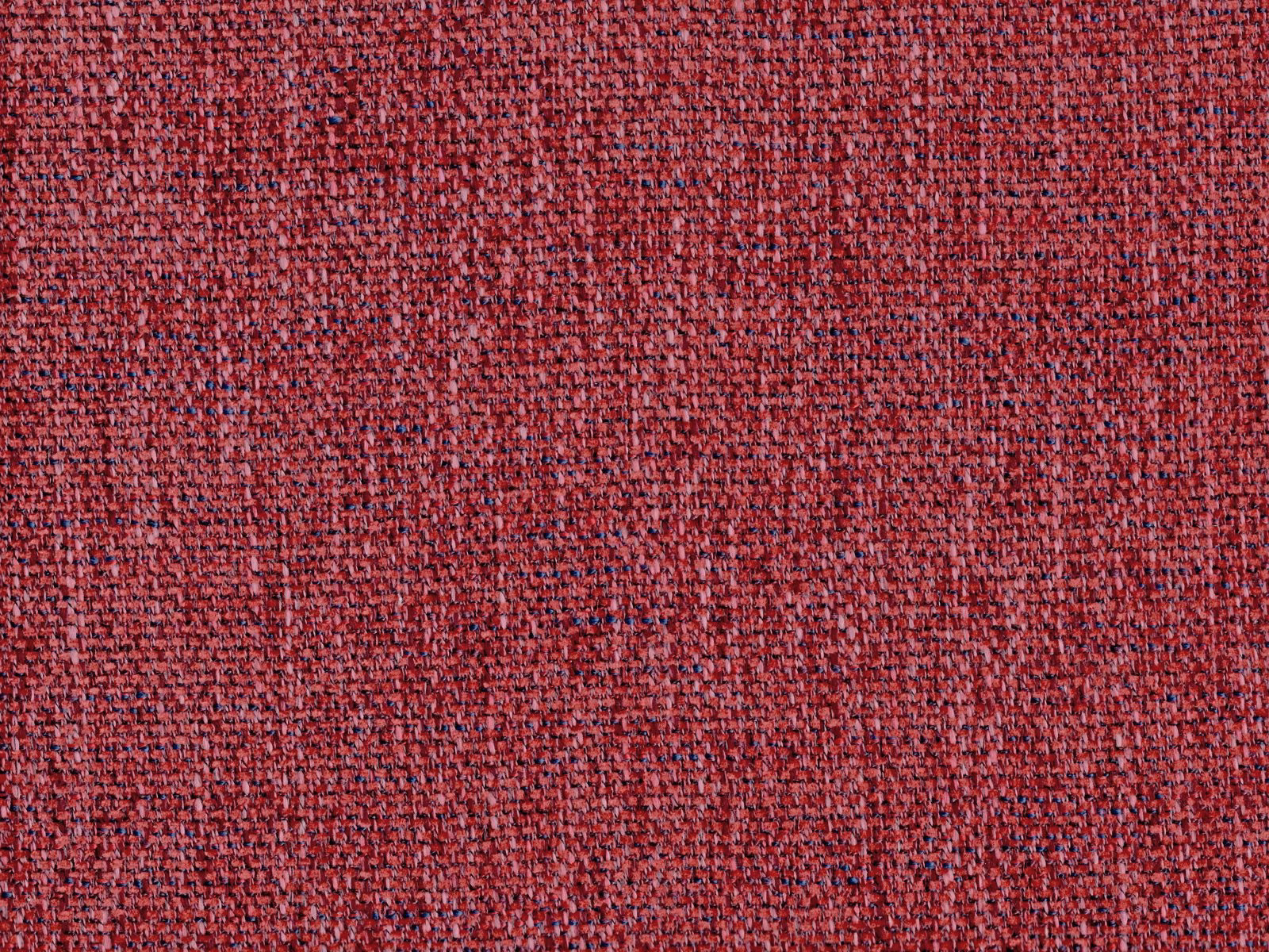 Deep raspberry red chenille with dark flecks and a dense mottled woven texture