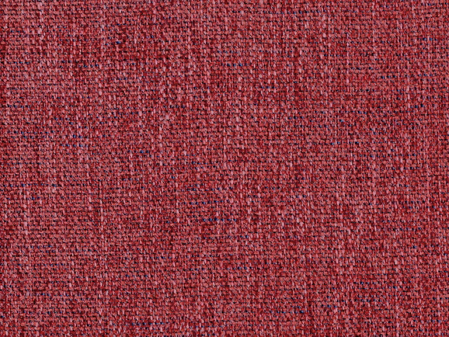 Deep raspberry red chenille with dark flecks and a dense mottled woven texture
