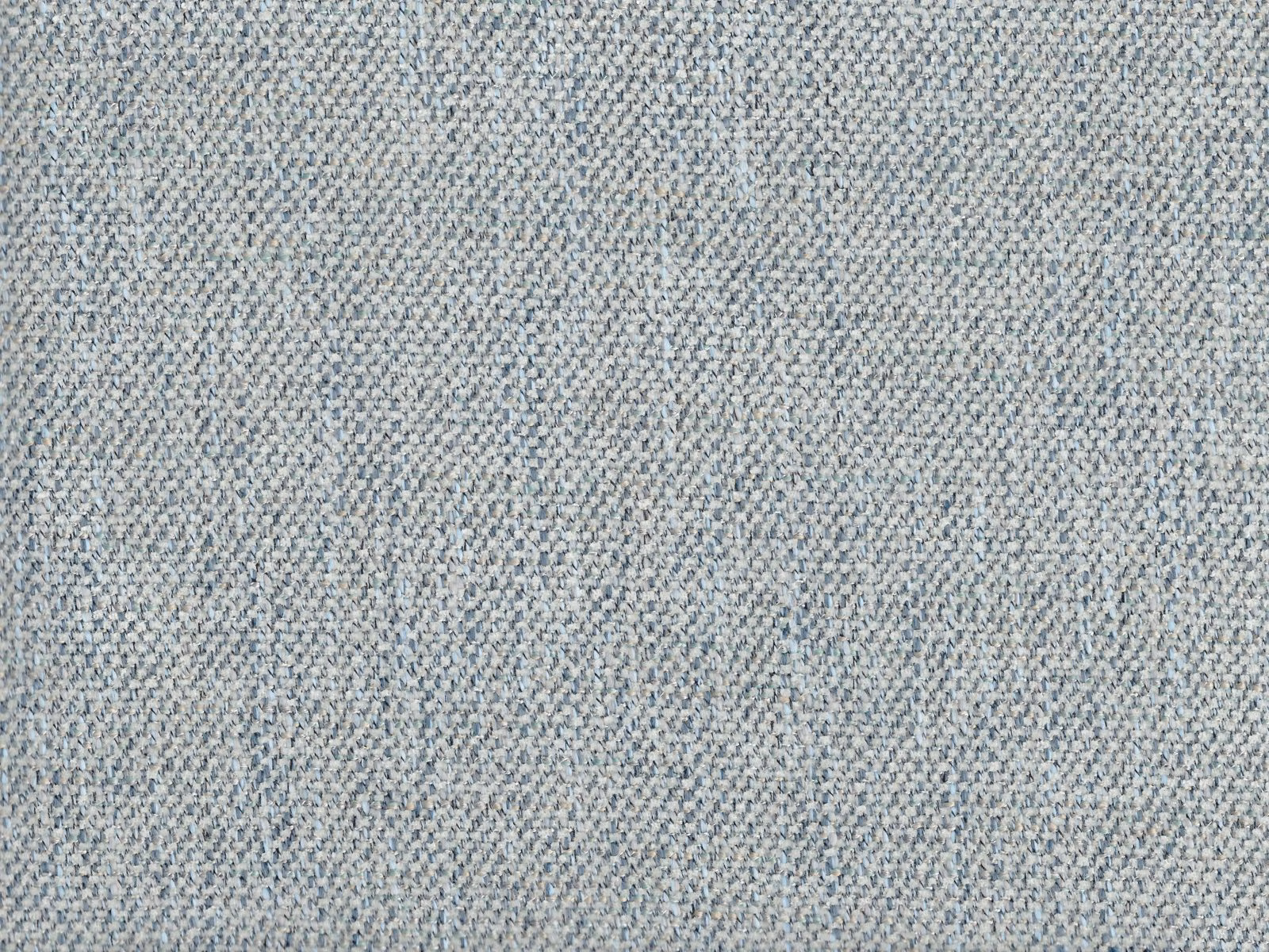 Close-up of muted blue-grey chenille with fine flecked diagonal weave