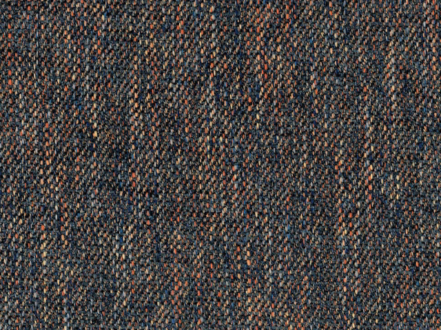 Charcoal chenille weave with slate-blue, copper and muted terracotta flecks