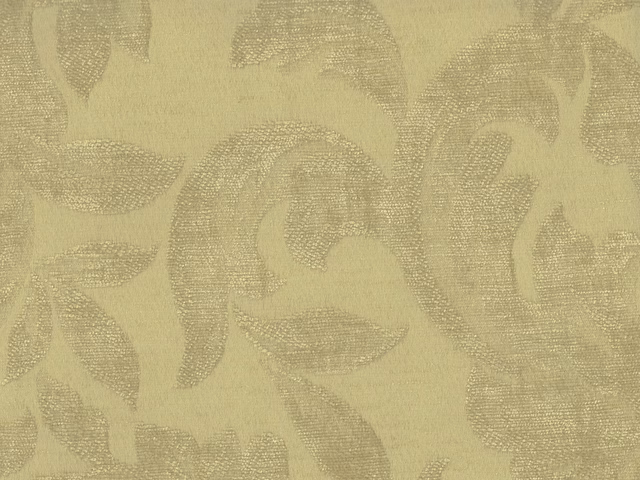Muted olive chenille with darker abstract leafy shapes and softly tactile woven texture