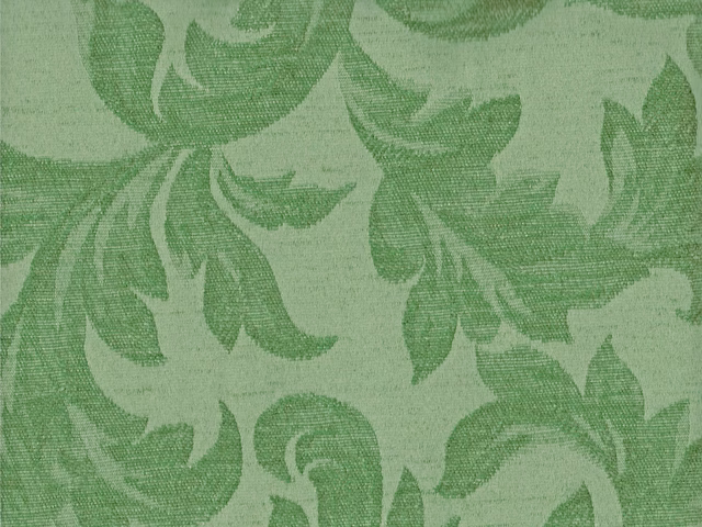 Soft mint chenille with large tonal green leafy botanical motifs
