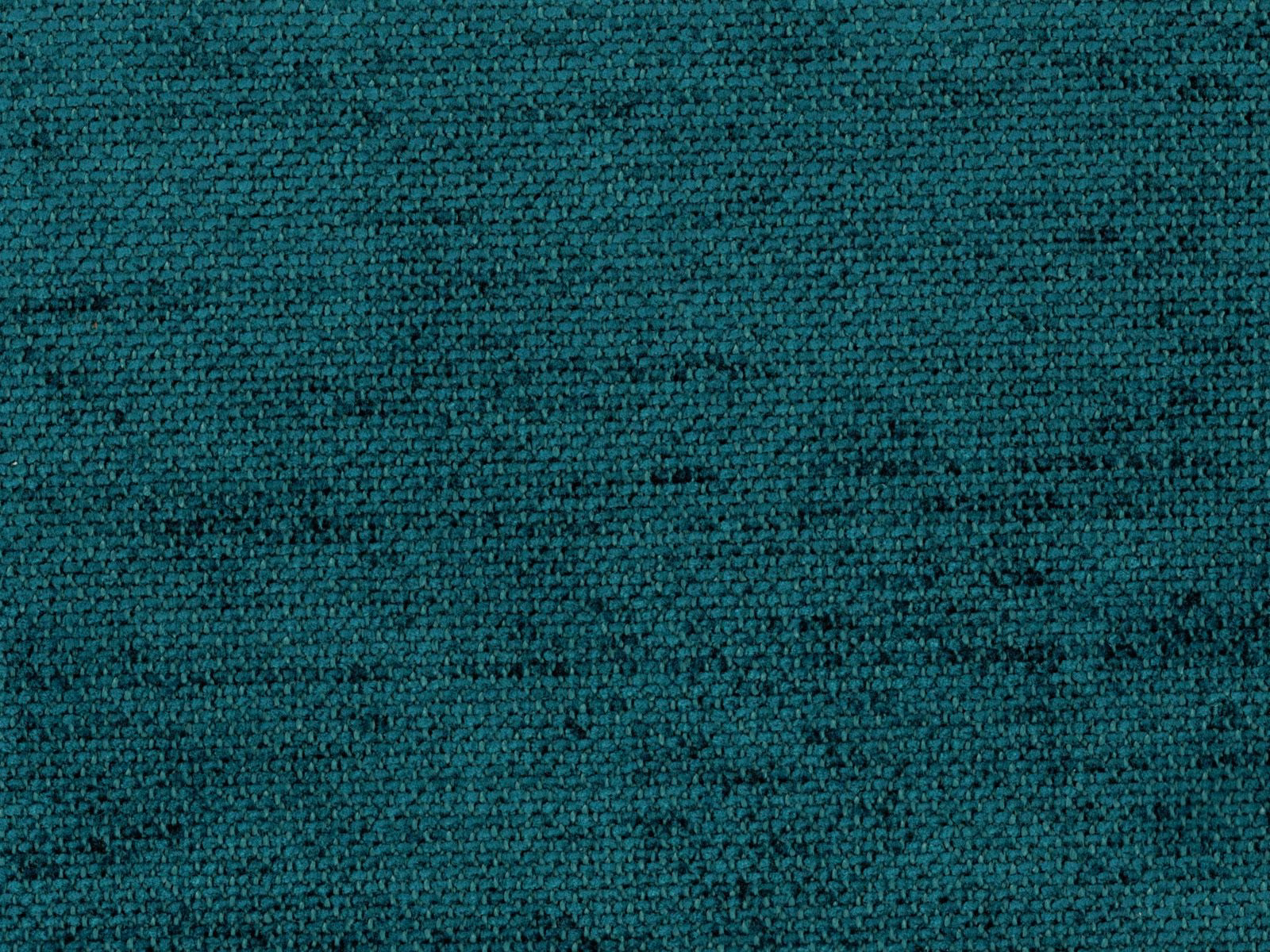 Close-up of deep teal chenille with nubby weave and subtle dark flecks