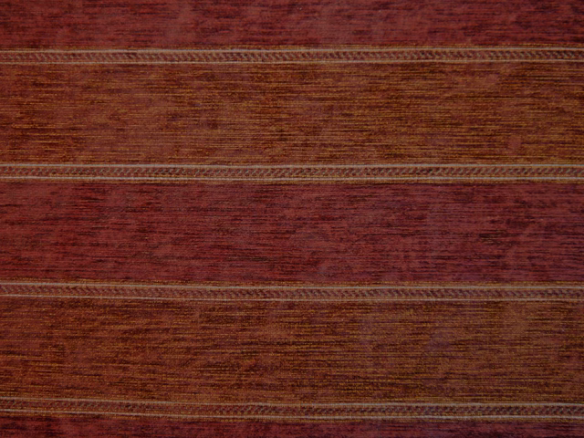 Deep burgundy brown chenille with horizontal bands and fine woven stripe details