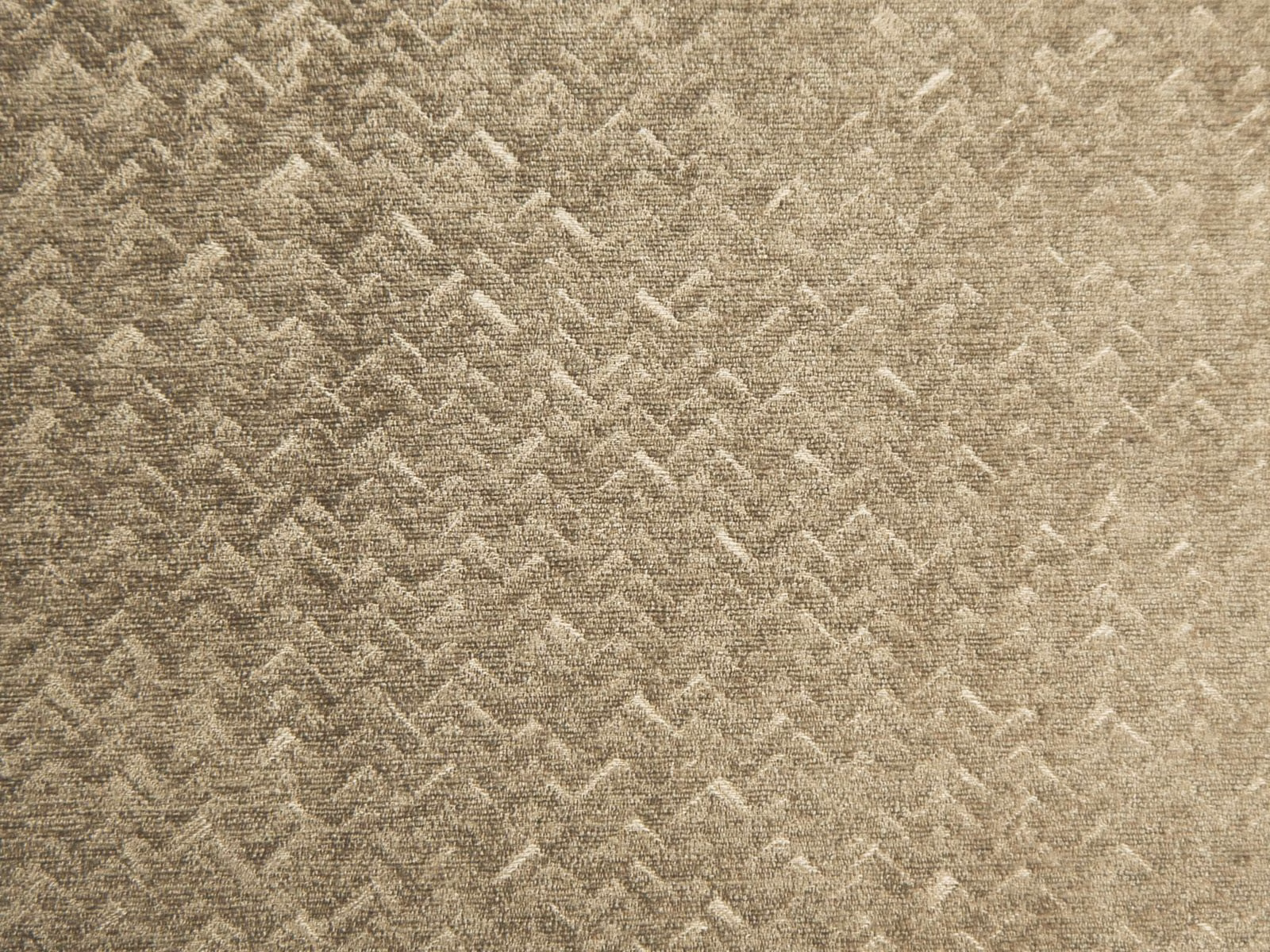 Warm taupe beige chenille with a tactile broken zigzag weave