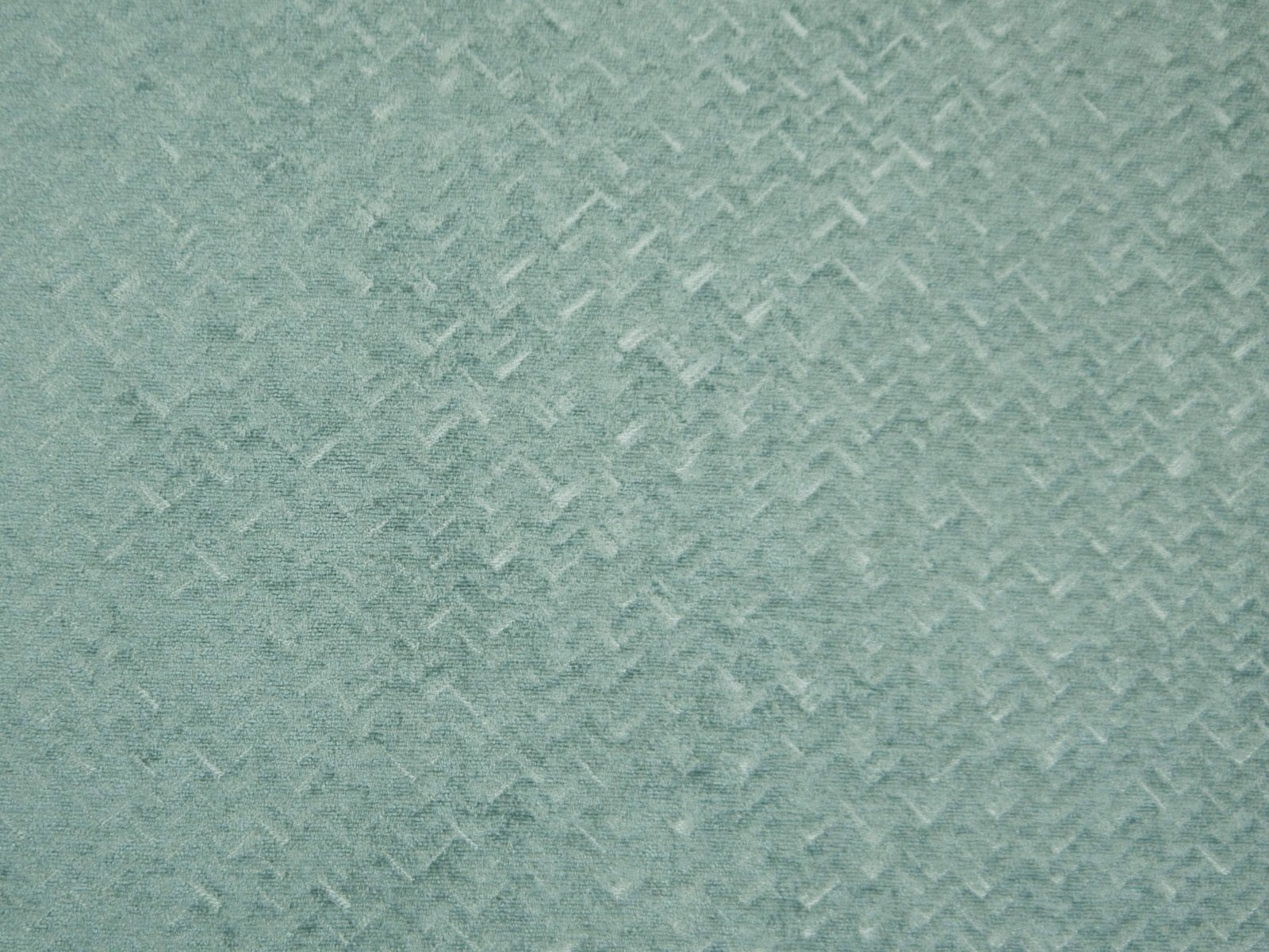 Muted aqua-teal chenille with subtle broken chevron texture and soft tonal variation