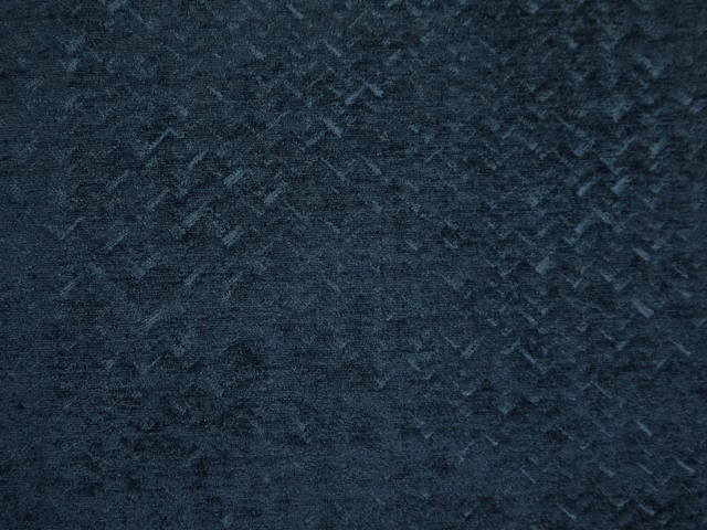 Deep blue-teal chenille with shadowy mottled strokes and a softly raised texture