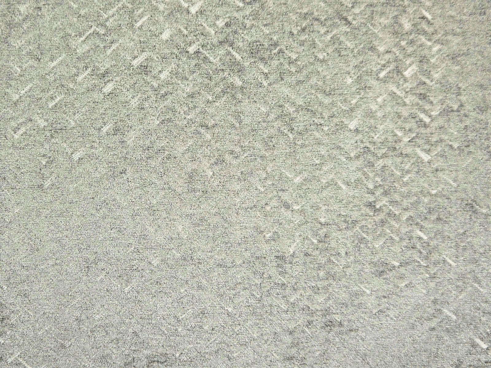 Pale sage-grey chenille with mottled texture and broken diagonal flecks