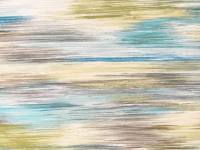 Aqua, olive and cream horizontal striated velvet with taupe and turquoise accents