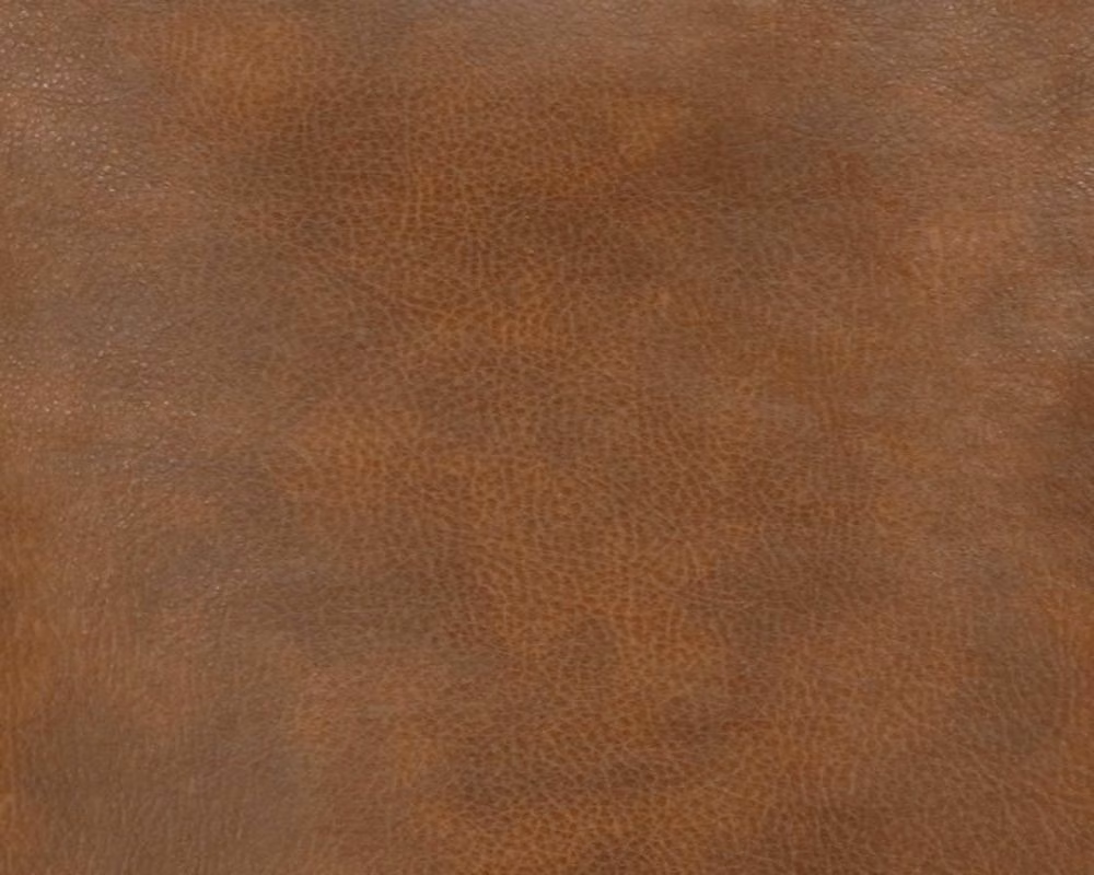 Warm chestnut-brown pebbled faux leather with subtle tonal grain across the swatch
