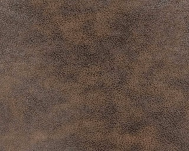 Mottled cocoa-brown faux leather with fine pebbled grain and charcoal shading