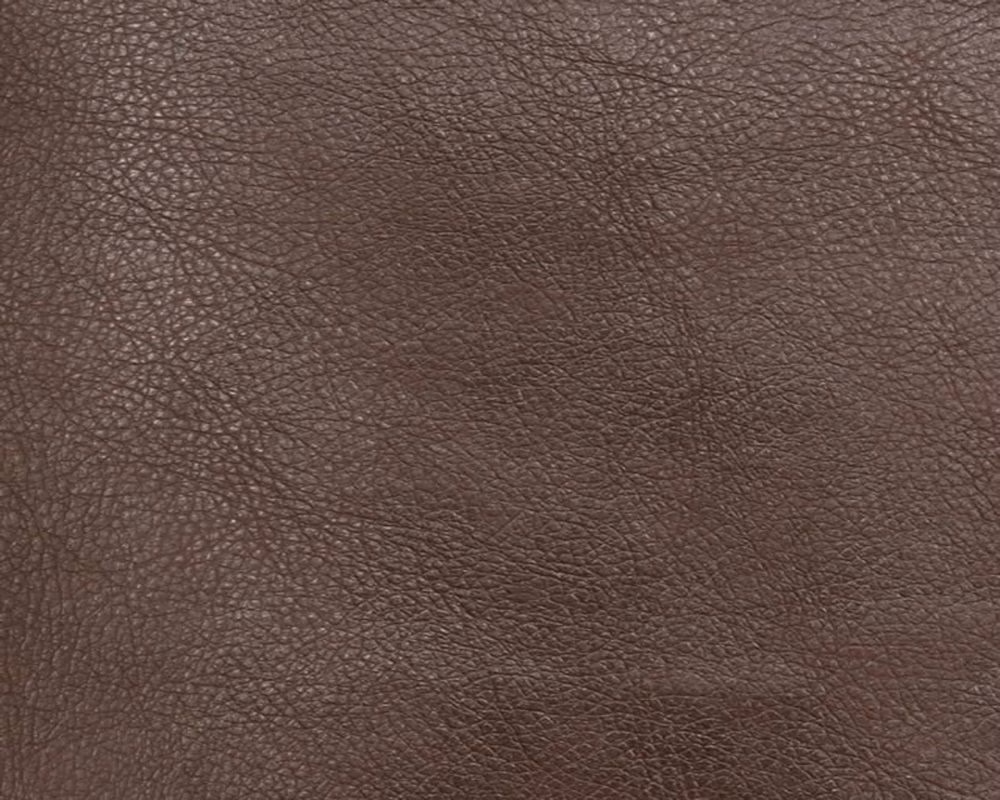 Deep warm brown faux leather with fine, irregular pebbled grain and subtle tonal variation