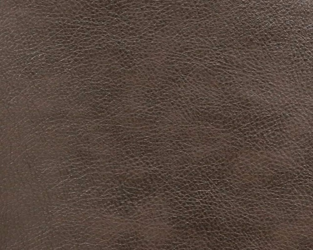 Deep espresso-brown faux leather with a fine, irregular pebbled grain