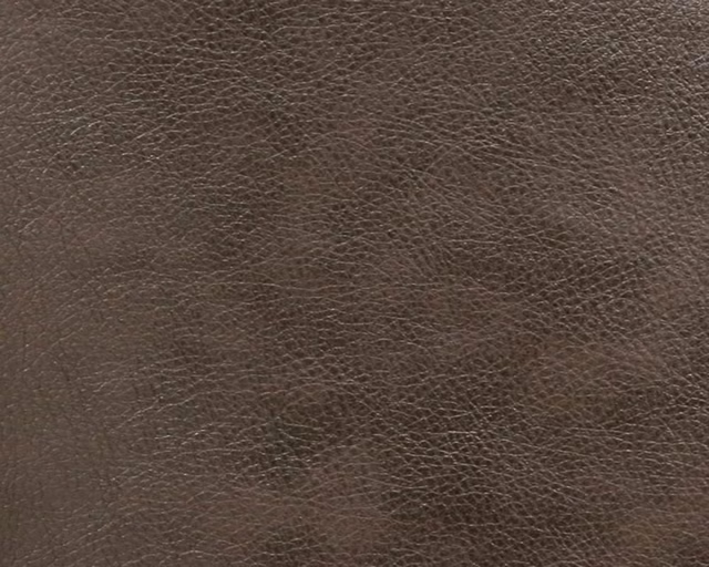 Deep espresso-brown faux leather with a fine, irregular pebbled grain