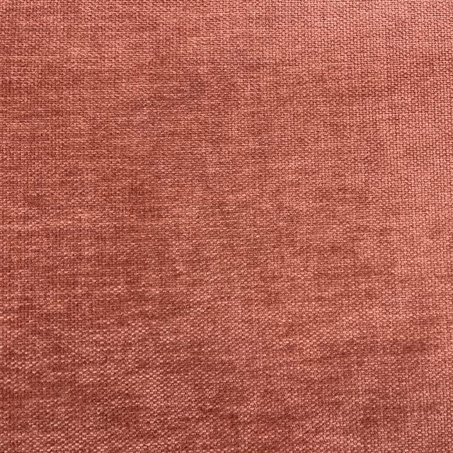 Dusty rose terracotta chenille with mottled woven texture and subtle tonal bands