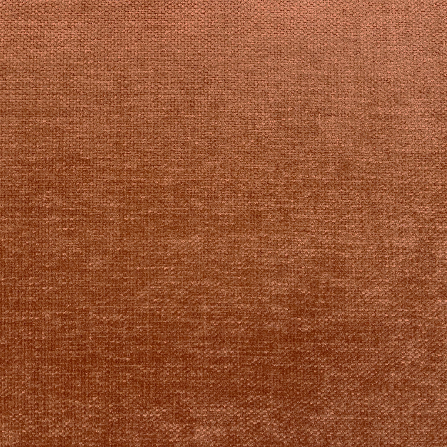 Warm terracotta chenille with a softly mottled, close woven surface
