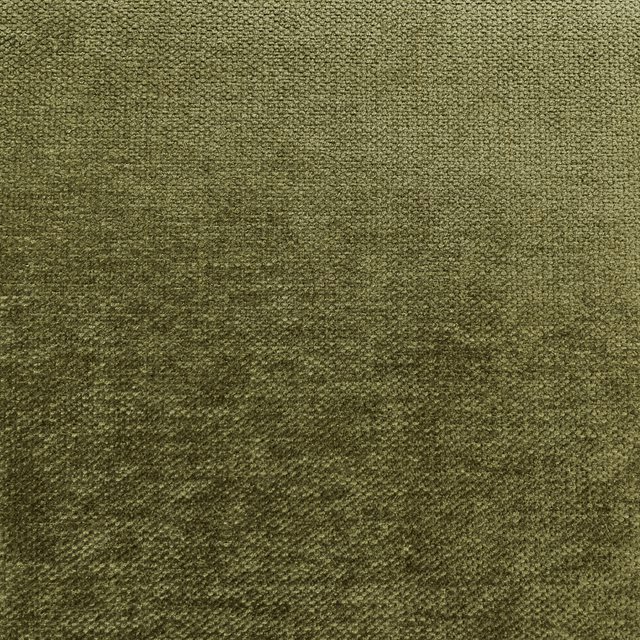 Mottled olive-green chenille with softly shifting bands and a fine nubby weave