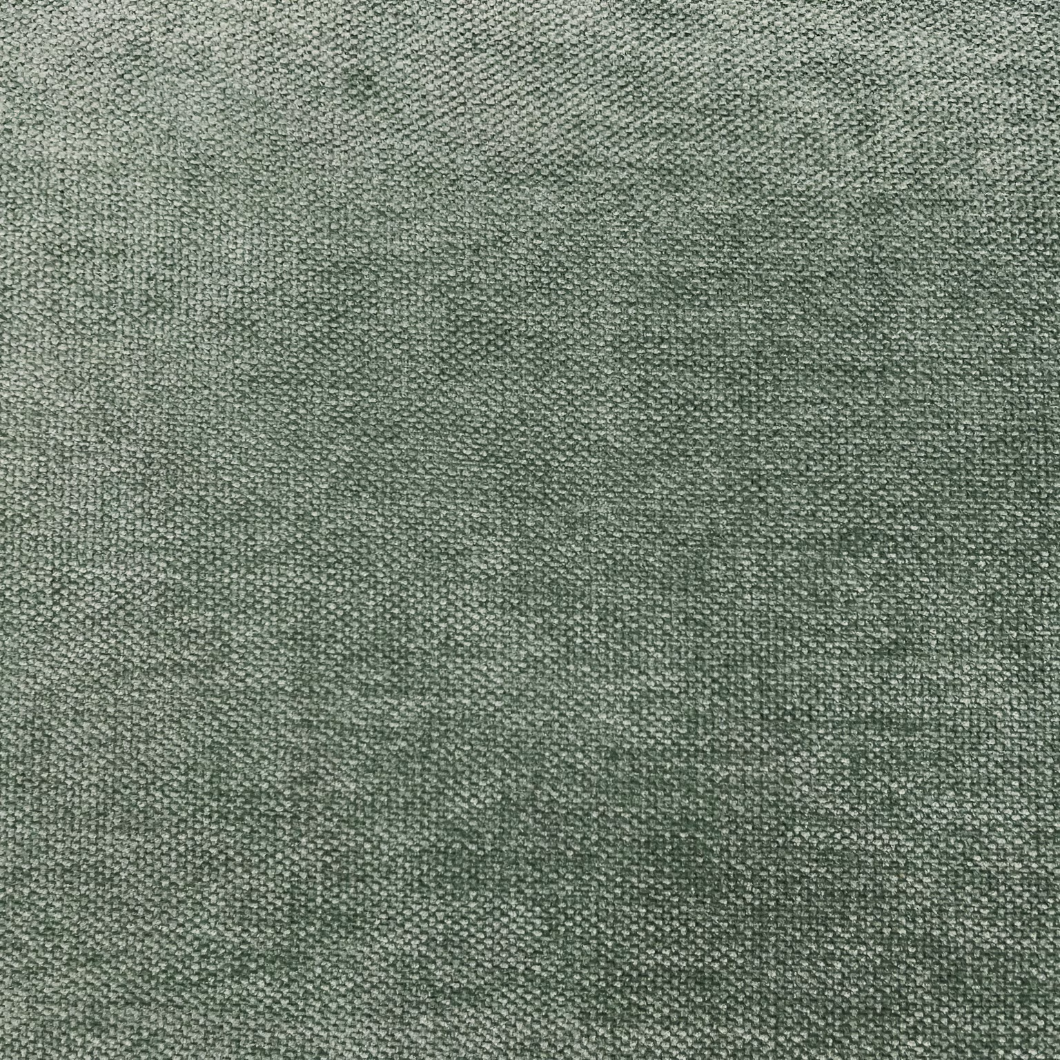 Muted sage-green chenille with a fine, softly mottled woven texture